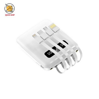Portable Charger with Built in Cable, 5000mAh Power Bank