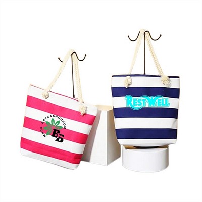 Canvas Stripe Tote Bag