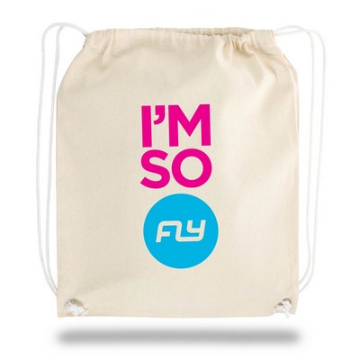 Natural Cotton Canvas Drawstring Backpack (15"x18")