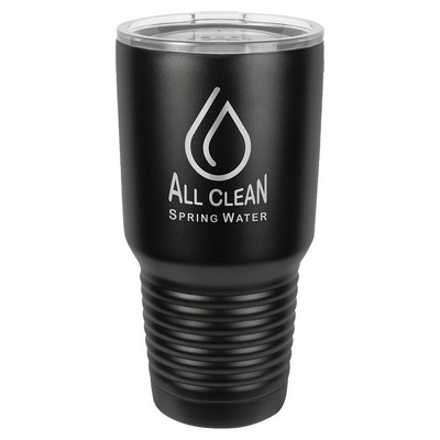 Polar Camel 30 oz. Black Vacuum Insulated Ringneck Tumbler with Clear Lid