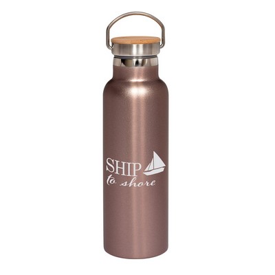 20 oz Vacuum Insulated Water Bottle With Bamboo Lid