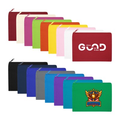 9" x 6" Solid Color Cotton Canvas Multi Purpose Organizer Zipper Pouch