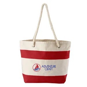 Cotton Resort Tote Bag with Rope Handle