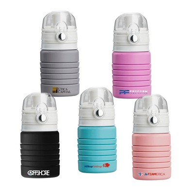 Pearch 17oz Silicone Collapsible Water Bottle