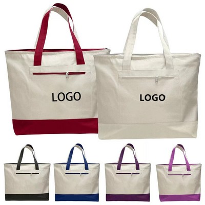 12 Oz. Cotton Canvas Grocery Tote Bag