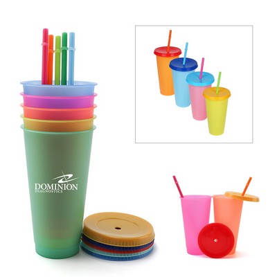 24Oz. Color Changing Cup with Lid & Straw