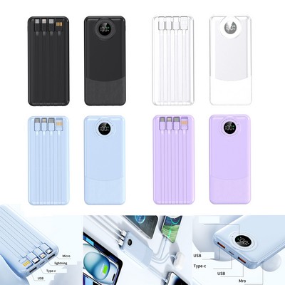 4" 1 Power Bank with Built In Cables / 66W Fast Charge