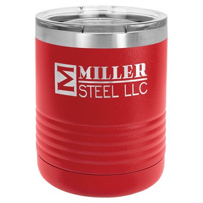 Polar Camel 10 oz. Red Vacuum Insulated Ringneck Tumbler with Clear Lid