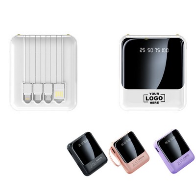 Magnetic Wireless Fast Charge Power Bank with 4-in-1 Built-in Cable