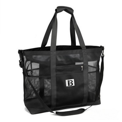 45L Large Capacity Nylon Mesh Beach Tote Bag