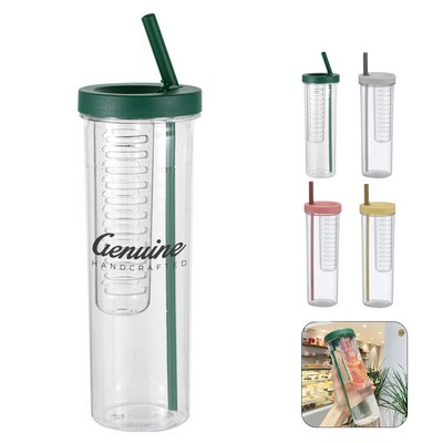 24oz Fruit Infuser Water Tumbler with Straw