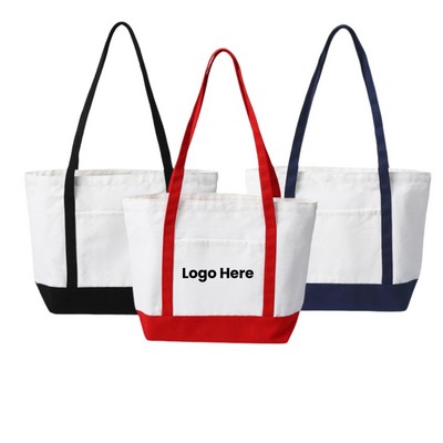 Canvas Tote Bag With Front Pocket