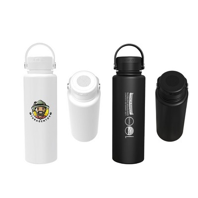 40 oz SS Double Wall Vacuum Wireless speaker Bottle