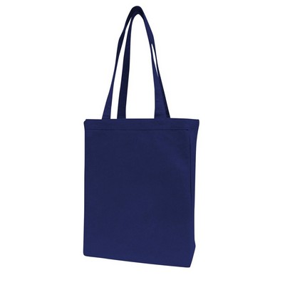 12 oz Cotton Canvas Book Tote Bag - 10"W x12"H x 3"D x