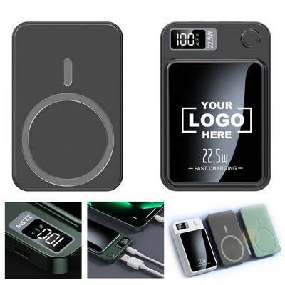 10000mAh power bank with magnetic wireless charging and screen display