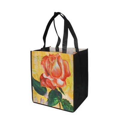 100 GSM Full Color Extra Large Grocery Shopping Tote Bag W/ Gusset (10" x 12" x 7")