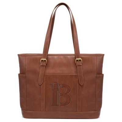 15" Waterproof PU Leather Laptop Tote bag