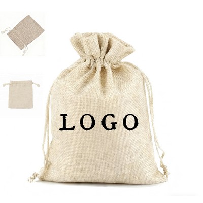 Cotton Linen Pull-String Pouch