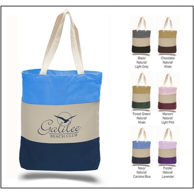 Canvas Tri-Color Promotional Tote Bag