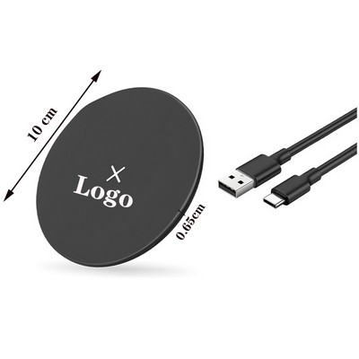 Ultra Thin Round 15W Fast Wireless Charger Slim Portable Pad